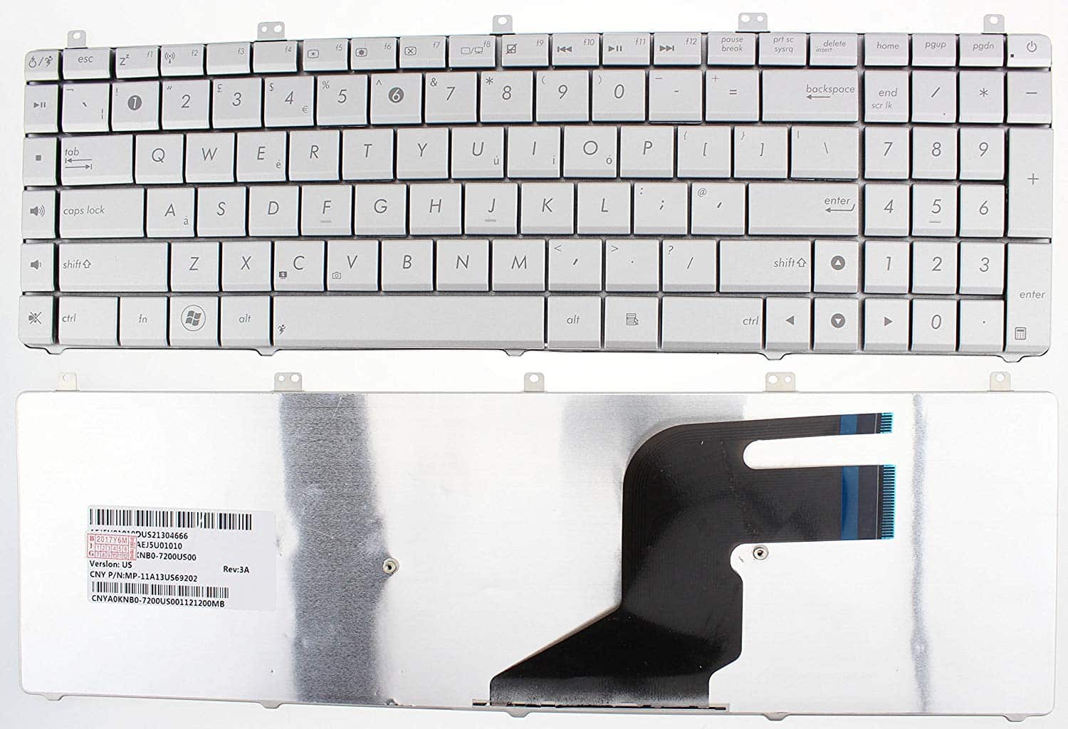Laptop Keyboard For ASUS Models N55 N55S N57 N75