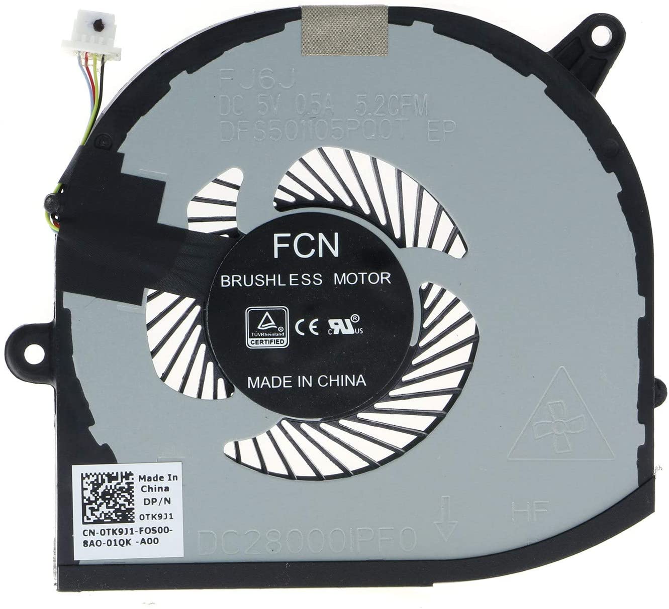 Laptop CPU Cooling Fan For DELL XPS 15 9570 008YY9 0TK9J1