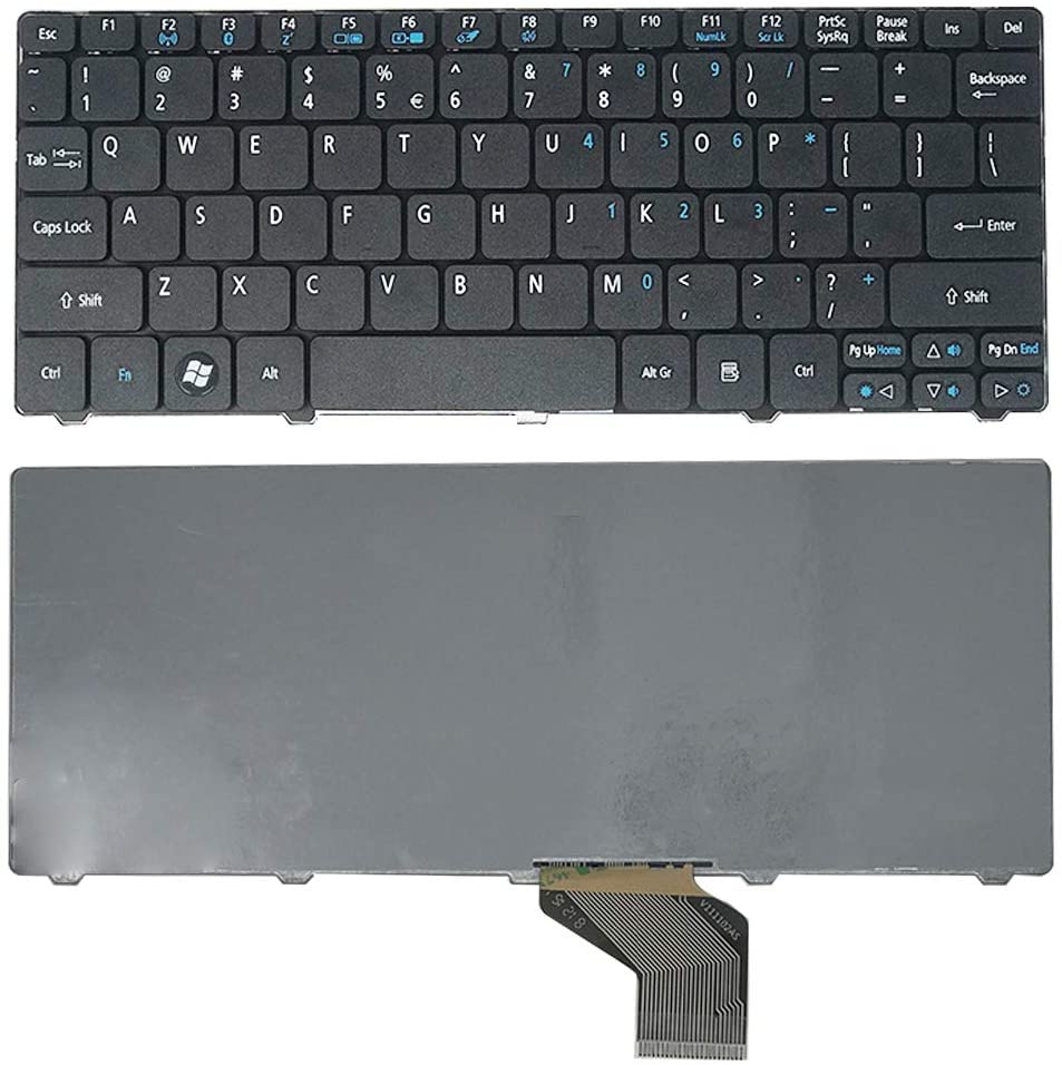 Laptop Keyboard For Acer Aspire One ZH9 PAV01 PAV70 NAV70 D260 D255 D270 (Black)